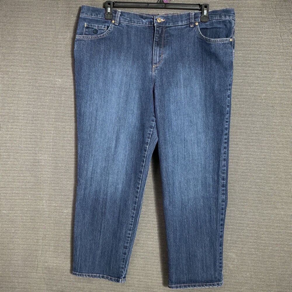Gloria Vanderbilt Amanda Womens Size 18W Short Blue Tapered Leg Denim Jeans